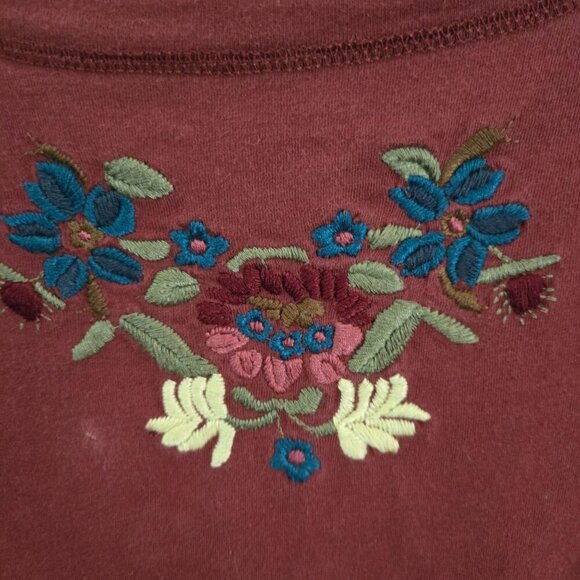 Sundance Burgundy Fully Embroidered Top Size M - Picture 4 of 7
